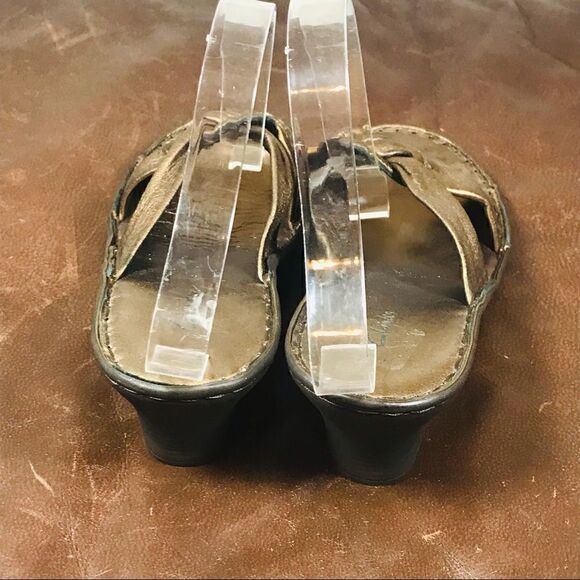 Clarks Bronze Metallic Slip On wedge sandals - Picture 5 of 7